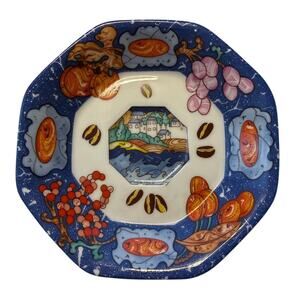 HERMÈS "Marqueterie de Pierres" Demitasse Saucer Porcelain France Rare Blue